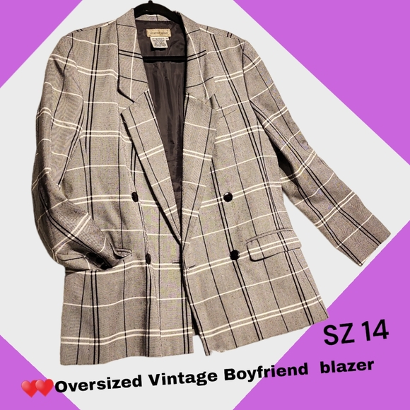 Vintage Jackets & Blazers - Oversized Vintage  Double breasted Inspired Blazer Size 14